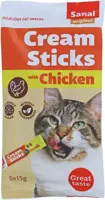 Sanal Cream Sticks kattensnack kip 5 x 15g - thumbnail