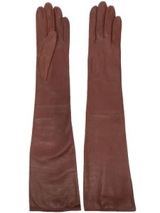 Manokhi gants longs en cuir - Marron