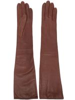 Manokhi gants longs en cuir - Marron