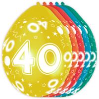 40 Jaar thema versiering helium ballonnen - 5x stuks - 30 cm - Leeftijd feestartikelen - 40 jarige