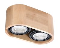 Sollux Plafondlamp Basic 2 lichts hout - thumbnail