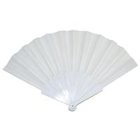 Handwaaier/spaanse waaier - wit - polyester - Verkoeling in de zomer - 41 x 22 cm