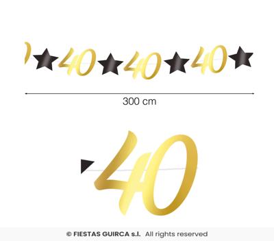 Slinger 40 Jaar Zwart & Goud Chique