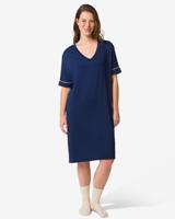 HEMA Damesnachthemd viscose donkerblauw (donkerblauw)