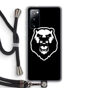 Angry Bear (black): Samsung Galaxy S20 FE / S20 FE 5G Transparant Hoesje met koord
