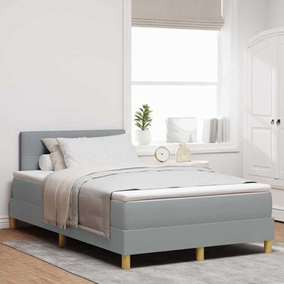 Boxspringbed met matras met matras Lichtgrijs 120 x 200 cm Stof