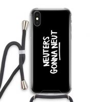 Neuters (zwart): iPhone X Transparant Hoesje met koord