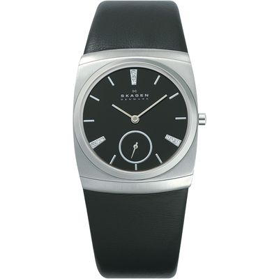 Horlogeband Skagen 511SSLB (X00004290 - 26L511 ) Leder Zwart