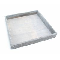 Dienblad/kaarsenbord - hout - L30 x B30 x H3 - vierkant - grijs - tray - grey wash