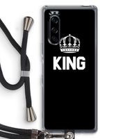 King zwart: Sony Xperia 5 Transparant Hoesje met koord