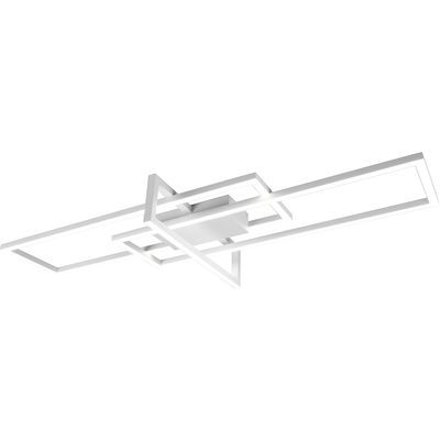 LED Plafondlamp - Plafondverlichting - Trion Salana - 34W - Natuurlijk Wit 4000K - Dimbaar - Rechthoek - Mat Wit - Aluminium