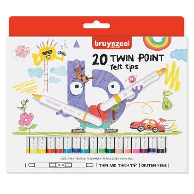 Bruynzeel - viltstiften twin point 20 stuks