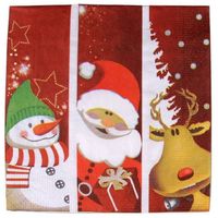 Kerst tafel servetten 40x stuks van 33 x 33 cm - Kinderen thema print - Feestservetten