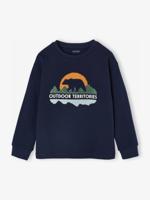 T-shirt met lusmotief voor jongens marineblauw