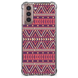 Samsung Galaxy S21 Plus Doorzichtige Silicone Hoesje Aztec Paars