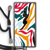 Colored Zebra: Sony Xperia XZ2 Transparant Hoesje met koord