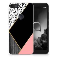 Alcatel 1S (2019) | TPU Hoesje | Zwart Roze Vormen