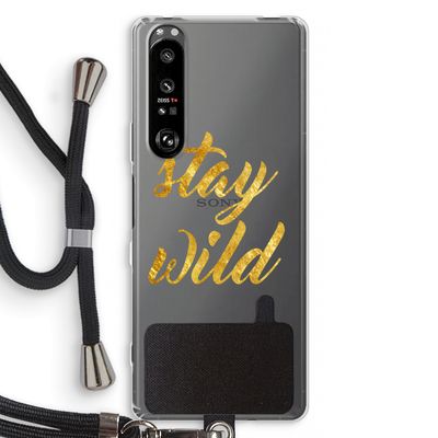 Stay wild: Sony Xperia 1 III Transparant Hoesje met koord