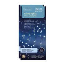 Lumineo draadverlichting lichtsnoeren - 2x st - 20 led lampjes - helder wit - 95 cm - thumbnail