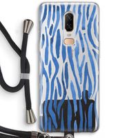 Blauwe nerven: OnePlus 6 Transparant Hoesje met koord