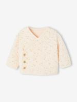 Cardigan met gekruiste opening voor pasgeborenen vanille
