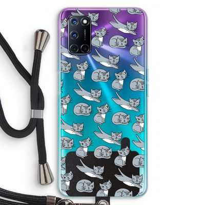 Poezen: Oppo A72 Transparant Hoesje met koord
