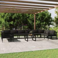 11-delige Loungeset met kussens aluminium antracietkleurig 11-delige Loungeset met kussens aluminium antracietkleurig