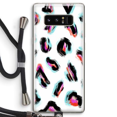 Cheetah color: Samsung Galaxy Note 8 Transparant Hoesje met koord
