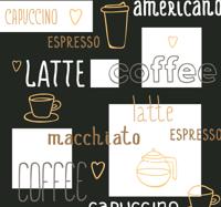 Behang keuken Decoratieve koffietekeningen Behang keuken Decoratieve koffietekeningen