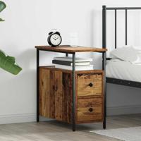 Nachtkastje met lade 2 pcs Oud hout 30 x 60 x 60 cm