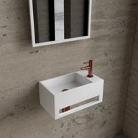 Fonteinset BWS Solid Surface Met Handdoekhouder Rechts Wit Koper Boss & Wessing