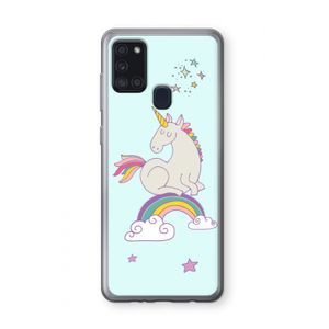 Regenboog eenhoorn: Samsung Galaxy A21s Transparant Hoesje