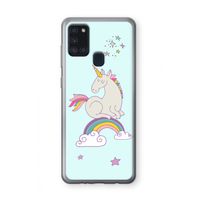 Regenboog eenhoorn: Samsung Galaxy A21s Transparant Hoesje