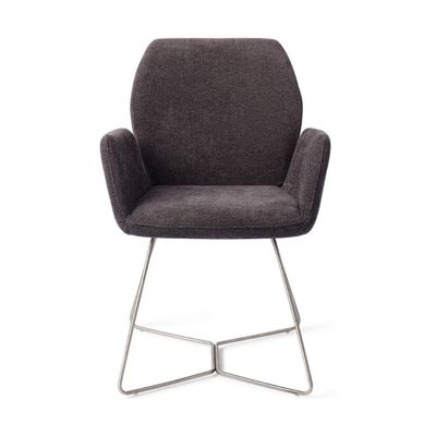 Jesper Home Misaki eetkamerstoel Almost Black beehive steel
