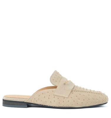 Babouche SUZIE beige muiltjes met studs Suede Dames