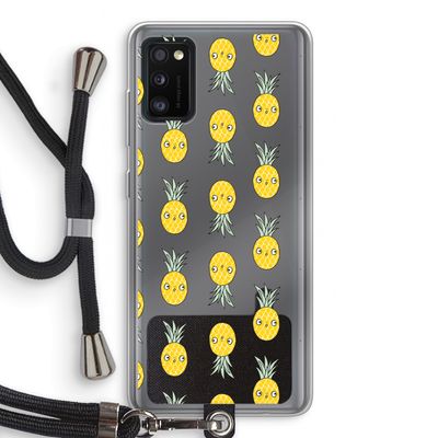 Ananas: Samsung Galaxy A41 Transparant Hoesje met koord