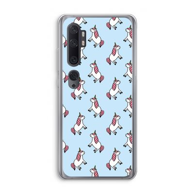 Eenhoorns overal: Xiaomi Mi Note 10 Transparant Hoesje