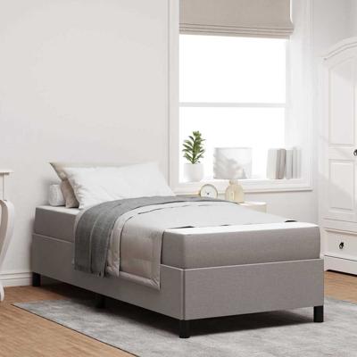 Boxspring bed Taupe, Zwart 90 x 190 cm Stof, Engineered Hout