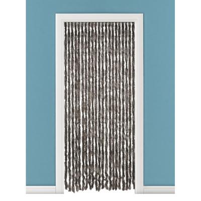 Vliegengordijn/deurgordijn pluche kattenstaarten - bruin - 93 x 210 cm