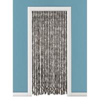 Vliegengordijn/deurgordijn pluche kattenstaarten - bruin - 93 x 210 cm