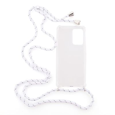 Shop4 - Samsung Galaxy A52 Hoesje - Zachte Back Case met Koord Multi Wit