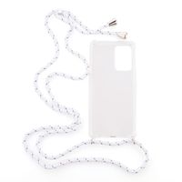 Shop4 - Samsung Galaxy A52 Hoesje - Zachte Back Case met Koord Multi Wit - thumbnail