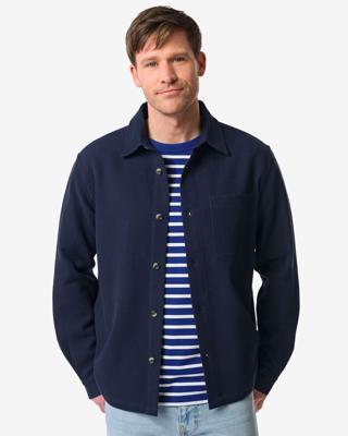 HEMA Herenoverhemd Stef wafel middenblauw (middenblauw)