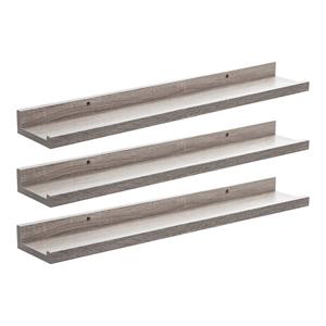 3x foto wandplank fixy - beige - eiken hout look - 58 x 10 x 4 cm