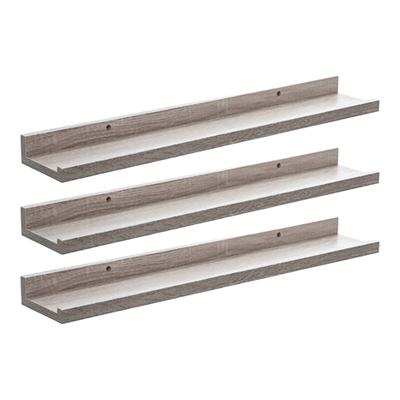 3x foto wandplank fixy - beige - eiken hout look - 58 x 10 x 4 cm