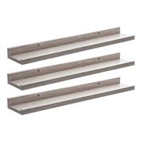 3x foto wandplank fixy - beige - eiken hout look - 58 x 10 x 4 cm