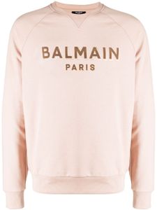 Balmain sweat en coton à logo floqué - Tons neutres