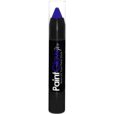 Face paint stick - neon blauw - UV/blacklight - 3,5 gram - schmink/make-up stift/potlood