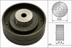 Geleiderol, distributieriem INA, Diameter (mm)74mm, u.a. für Audi, VW, Volvo