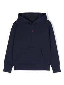 POLO RALPH LAUREN KIDS hoodie en coton mélangé à logo brodé - Bleu